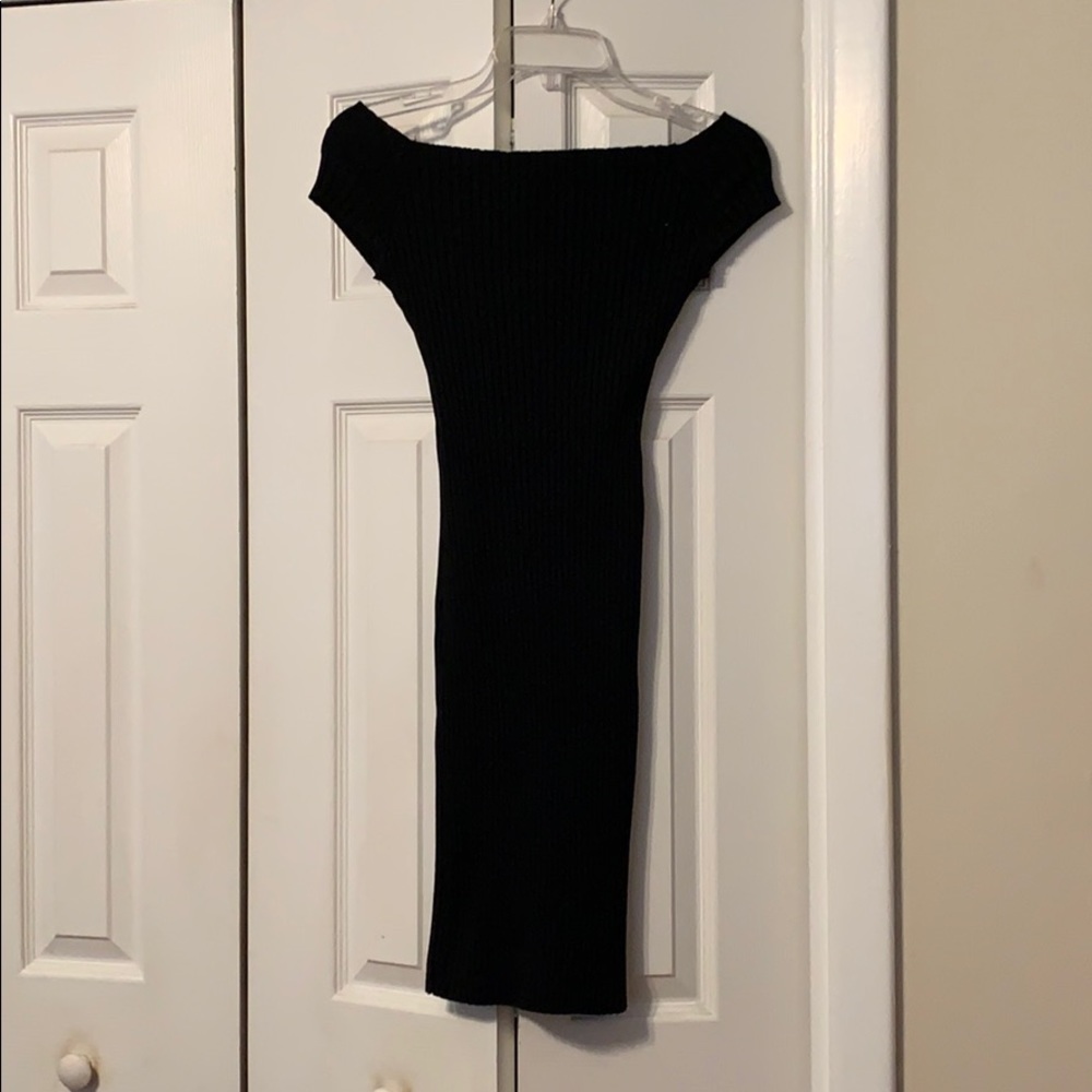 Off the shoulder midi sweater dress